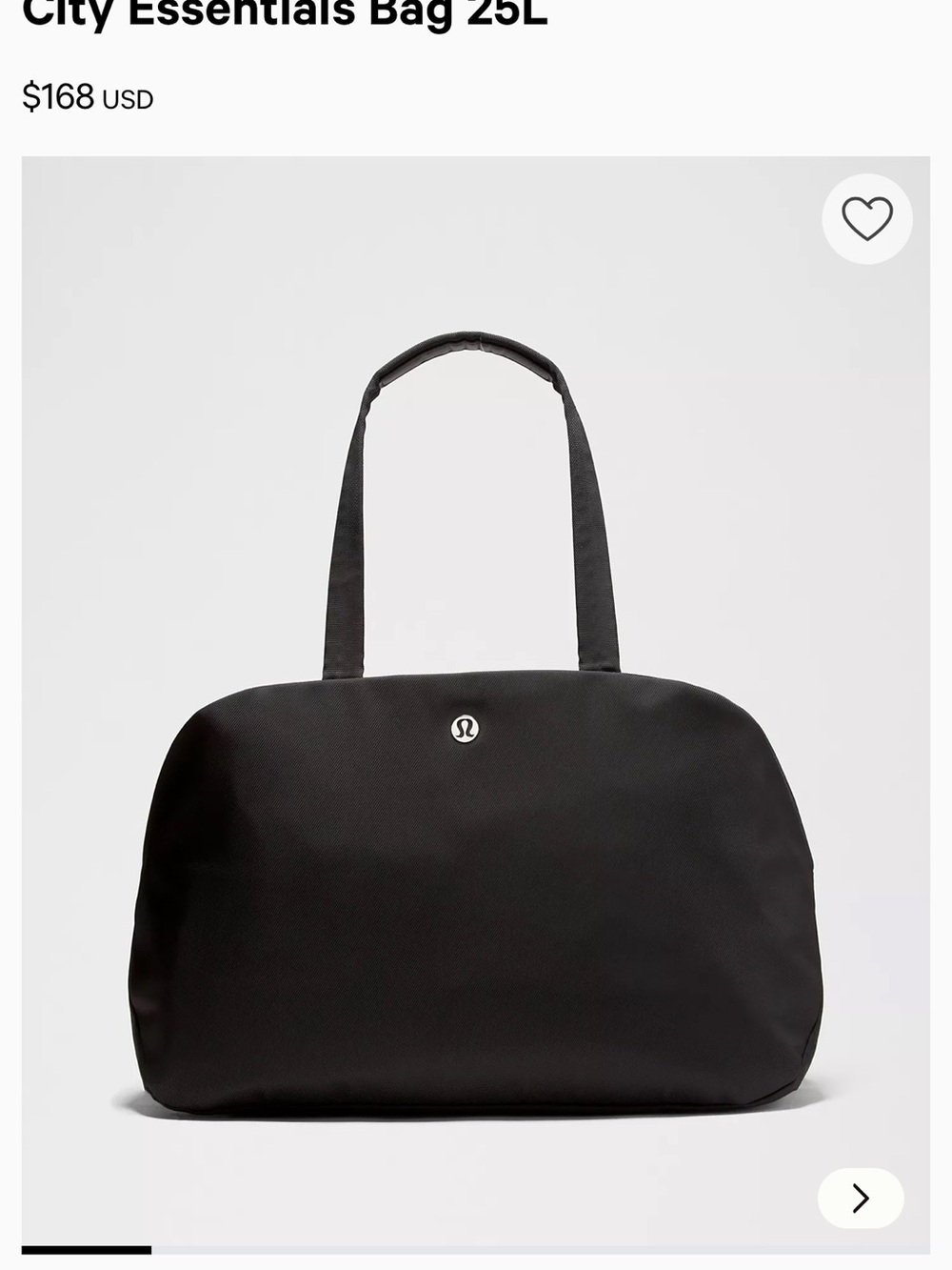 lululemon athletica Black City Essentials Tote